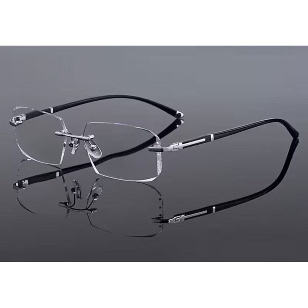 Blue Light Blocking Glasses,Computer Reading Glasses,Rimless Frame Smart Zoom - Picture 3 of 11
